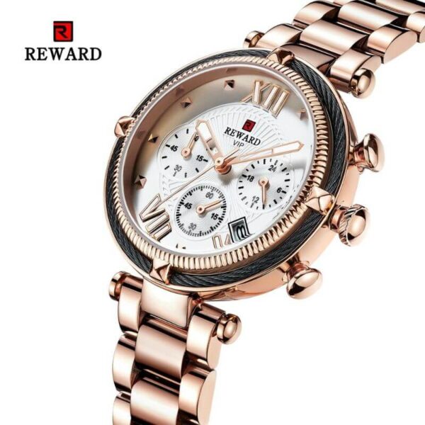 REWARD RD63084 Stainless Steel Business Casual Chronograph Analog  Top Brand Luxury Wrist-Watch For Women - Image 4