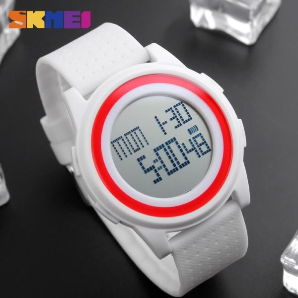 SKMEI 1206 Ultra Slim Sporty Digital Watch Unisex Watch - White