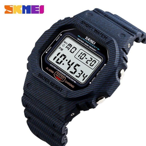 SKMEI 1471 New Men's Sport Digital Backlight Alarm Week Outdoor Waterproof Wrist watch - Blue