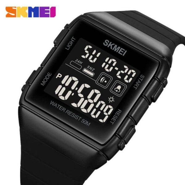 SKMEI 1960 Men's Fashion Astronaut Creative Design Digital Electronic Silicone Strap Watch - Black