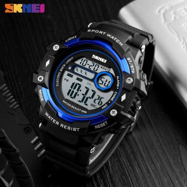 SKMEI 1325 Outdoor Chronograph Multifunction Waterproof Sport Digital Wristwatch For Men - Black/Blue - Image 3