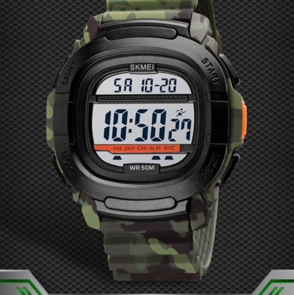 SKMEI 1657 Men's Sports Electronic Digital 50 M Waterproof Luminous Wrist watch - Green - Image 3