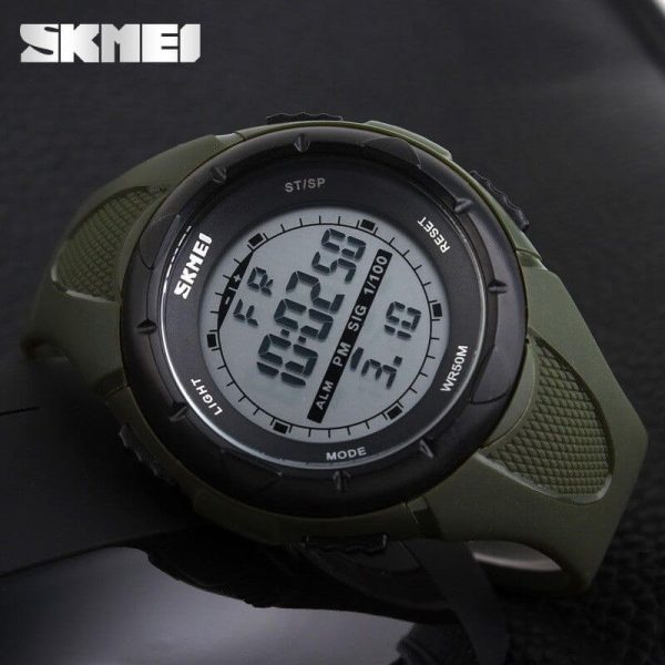 SKMEI 1025 Sport Military LED Digital Multifunction Large Dial Wristwatches For Men - Green - Image 3