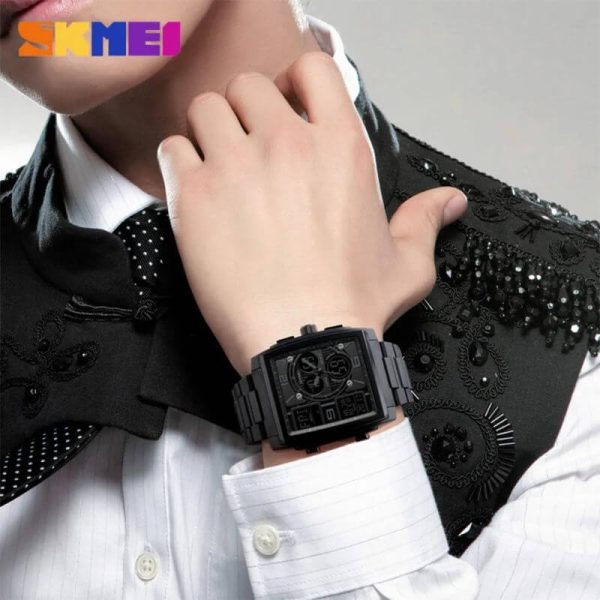 SKMEI 1274 Fashion Sport Digital Analog Complete Calendar Multifunction Watch For Men - Black - Image 2