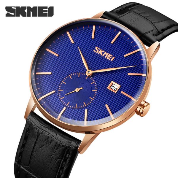 SKMEI 9273 Men's Watch Japan Quartz Movement Date Time Sports Wristwatch - Blue/Black