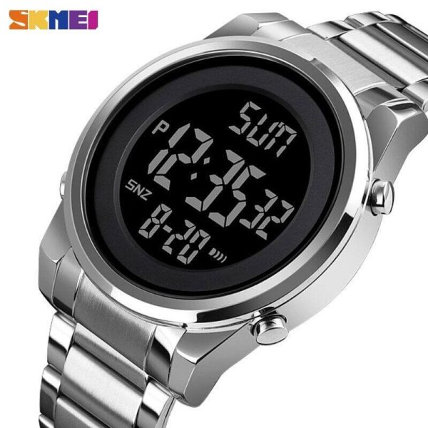 SKMEI 1611 Dual Time Digital Chrono Stainless Steel Waterproof Watch for Men - Silver