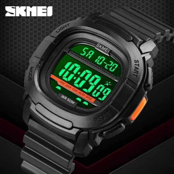 SKMEI 1657 Men's Sports Electronic Digital 50 M Waterproof Luminous Wrist watch - Black - Image 3