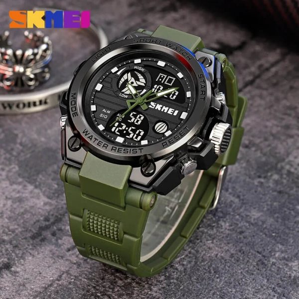 SKMEI 2031 Men's Multifunction Chrono Digital Analog Movement Back Light Sport Watch  - Green - Image 3