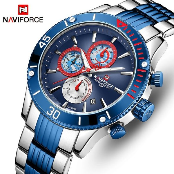 NaviForce NF9173 Business Edition Luxury Chronograph Function Watch - Blue/Silver