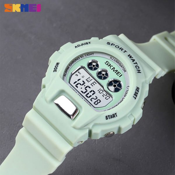 SKMEI 1775 Unisex Fashion Digital Luminous Display Chronograph Waterproof Sport Watch - Green - Image 2