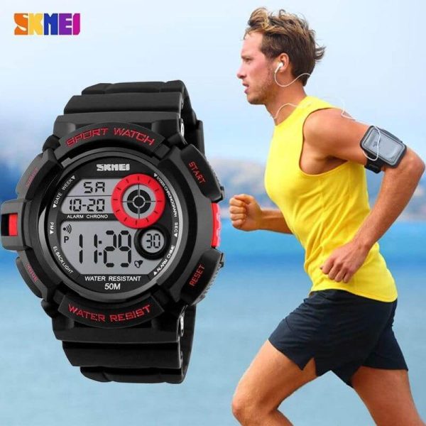 Skmei 1222 Men Sports Fashion LED Digital Military 50M Waterproof Wristwatch - Image 2