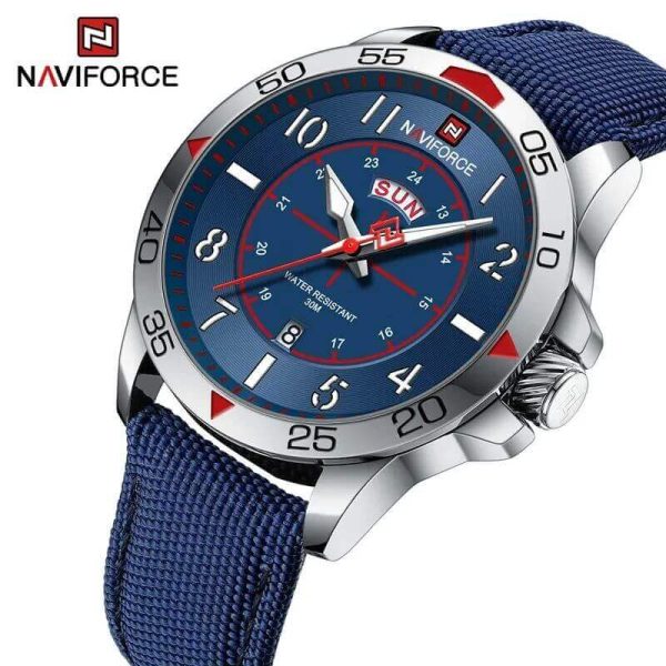 NaviForce NF9204 Stylish Day Date Display Nylon Strap Military Watch For Men - Blue