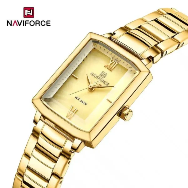 NF5039 Women's Classic Roman Numerial Square Dial Stainless Steel Watch - Golden