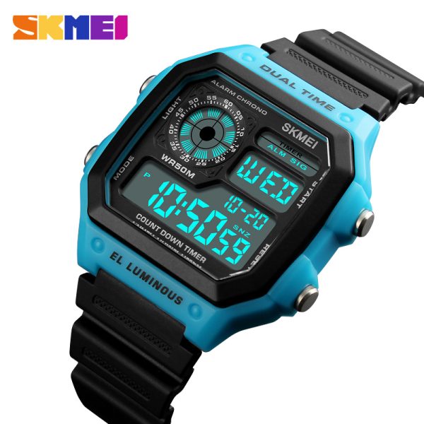 SKMEI 1299 Waterproof Military Sporty Led Digital Watch for Men - Blue