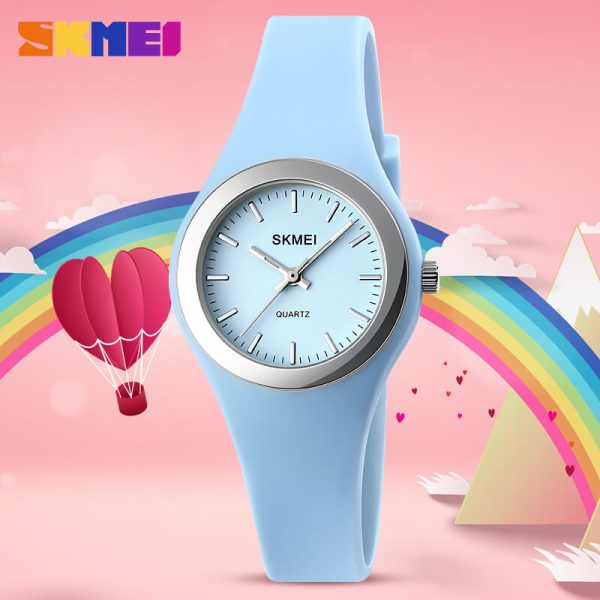 SKMEI 1722 Simple Design  Luxury Analog Silicone Strap Wrist Watch For Women - Blue - Image 3