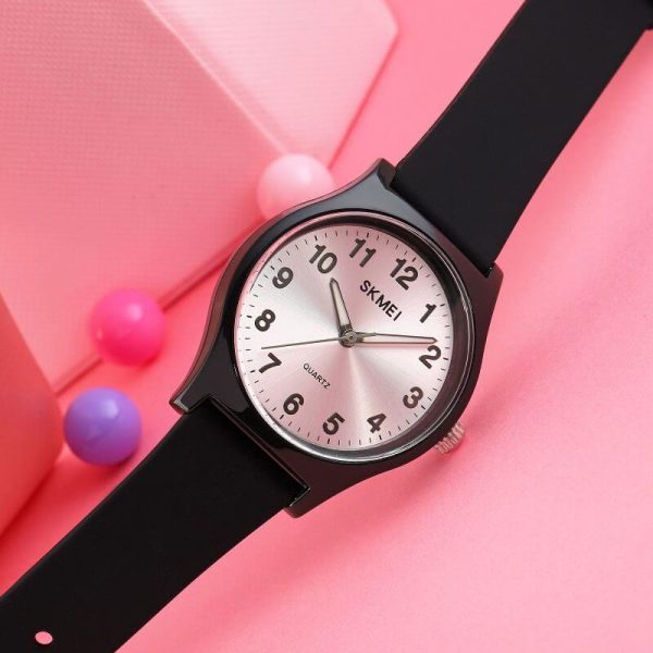 SKMEI 1760 Women's Simple Numeric Design Transparent Silicon Strap Quartz Watch - Black - Image 2