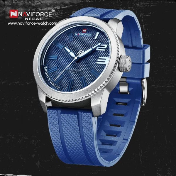 NaviForce NF9202T Men's Creative Design Fashion Silicone Strap Analog Watch - Blue - Image 2