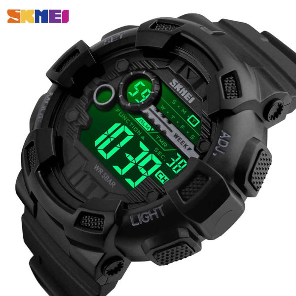 SKMEI 1243 Multi-Function Chronograph LED Digital Sports Watch For Men - Black