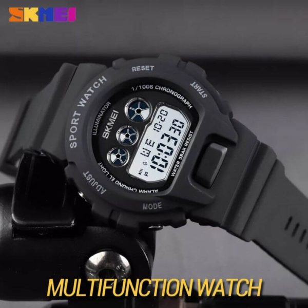 SKMEI 1775 Unisex Fashion Digital Luminous Display Chronograph Waterproof Sport Watch - Black - Image 2