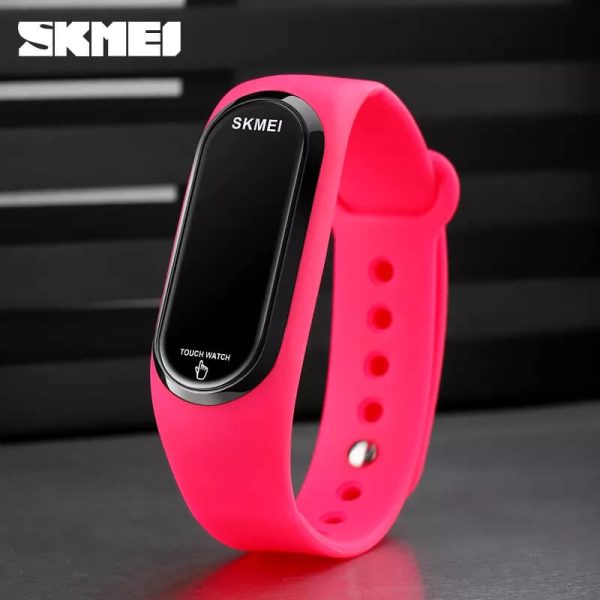 SKMEI 1666 Fashion Multifunction Unisex Digital Sport Resin Band Watch - Pink - Image 2