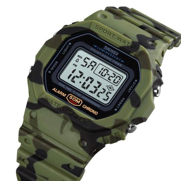 SKMEI 1628 Fashion Sports Countdown Military Digital Watch For Men - Green