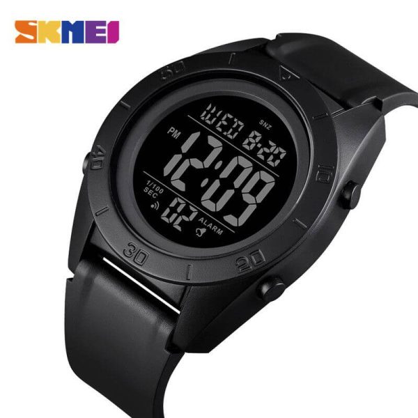 Skmei 1591 Men's Outdoor Sport 2 Hour Alarm LED Waterproof Digital Wristwatch - Black