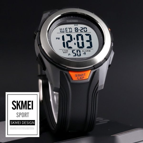 SKMEI 1503 Men Fashion Sport Waterproof Luminous Display Digital Chrono Countdown Military Wrist Watch - Black/Grey - Image 3