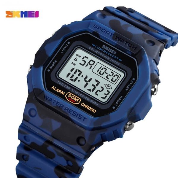 SKMEI 1628 Fashion Sports Countdown Military Digital Watch For Men - Blue