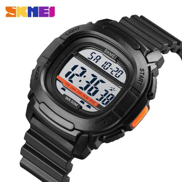 SKMEI 1657 Men's Sports Electronic Digital 50 M Waterproof Luminous Wrist watch - Black/White