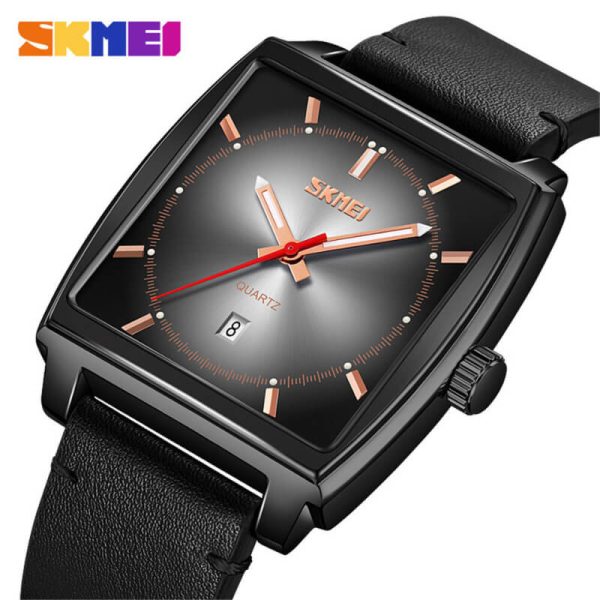 SKMEI 9316 Men's Causal Business Quartz Square Date Display Wristwatch - Black/Silver