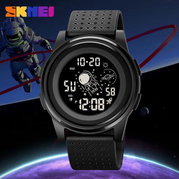 SKMEI 1883 The Hot Selling Bright Color Digital Sport Astronaut Surface Design Watch For Men - Black - Image 2