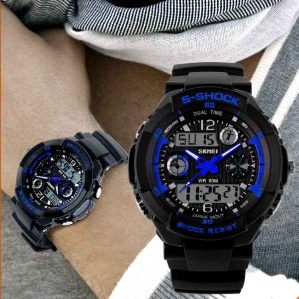 SKMEI 0931 Dual Time Shockproof Mud Resistant Sporty Hi-Grade Silicone Watch - Image 3