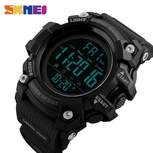 SKMEI 1384 Men's Outdoor Sports Electronic Backlight Waterproof Multi-time Alarm Watch - Black