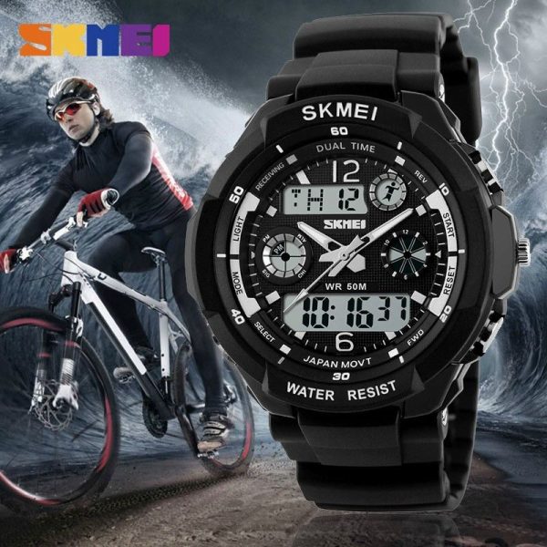 SKMEI 0931 Dual Time Shockproof Mud Resistant Sporty Hi-Grade Silicone Watch