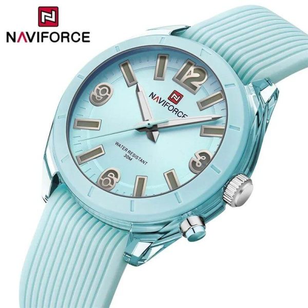 NaviForce NF7103 Fashion Casual Silicon Strap Luminious Watch For Women - Light Blue