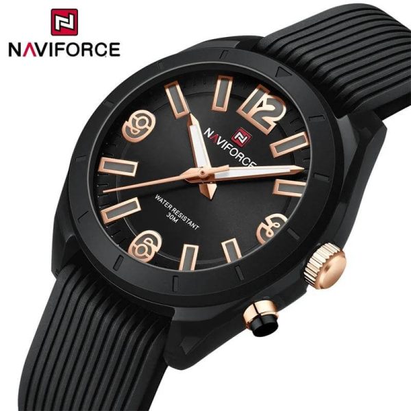 NaviForce NF7103 Fashion Casual Silicon Strap Luminious Watch For Women - Black