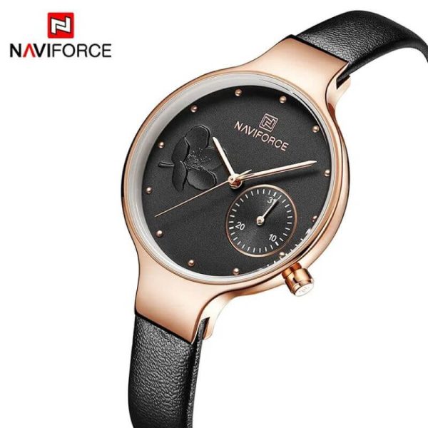 NAVIFORCE NF5001 Date Function Luxury Ladies Watch for Women – Black