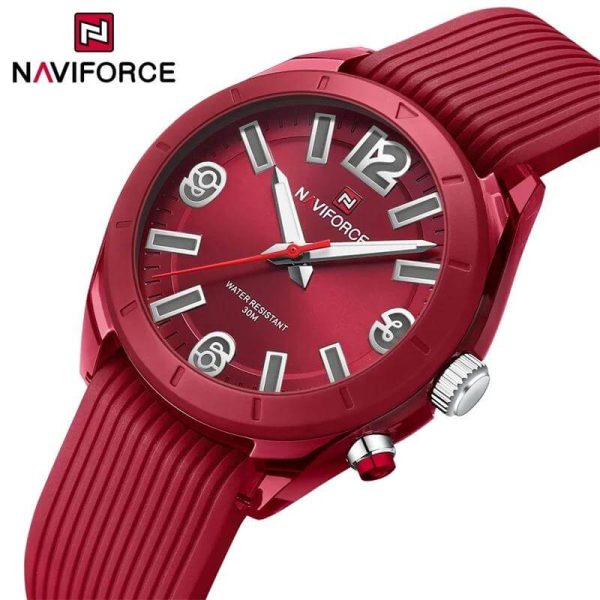 NaviForce NF7103 Fashion Casual Silicon Strap Luminious Watch For Women - Red