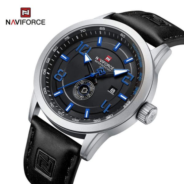 NaviForce NF9229 Classic Business Lumnious Date Day Function Analogue Quartz Wristwatch For Men - Blue/Black