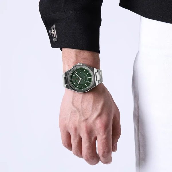 NaviForce NF9212 Men's Business Minimalist Style Stainless Steel Analog Date Display Watch - Green/Silver - Image 2