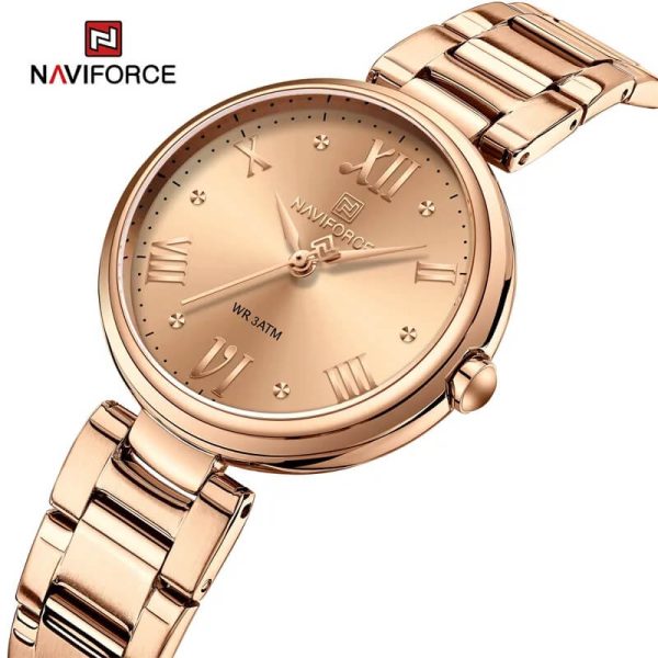 NaviForce NF5030 Women Casual Rose Gold Elegant Stainless Steel Wrist watch - RoseGold