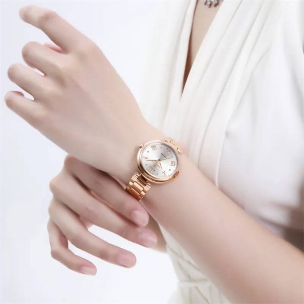 NaviForce NF5030 Women Casual Rose Gold Elegant Stainless Steel Wrist watch - RoseGold/White - Image 2