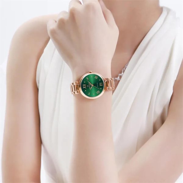 NaviForce NF5030 Women Casual Rose Gold Elegant Stainless Steel Wrist watch - RoseGold/Green - Image 2