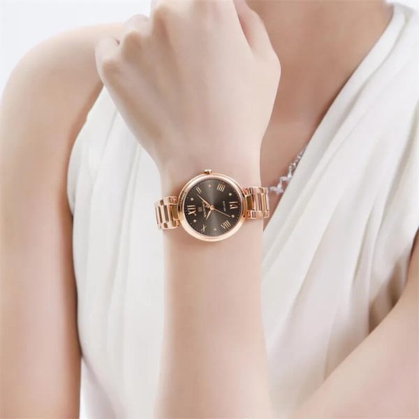 NaviForce NF5030 Women Casual Rose Gold Elegant Stainless Steel Wrist watch - RoseGold/Black - Image 2