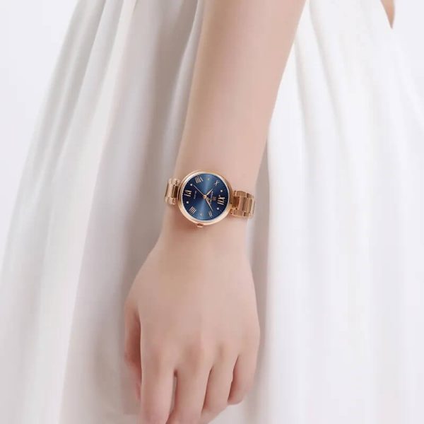 NaviForce NF5030 Women Casual Rose Gold Elegant Stainless Steel Wrist watch - RoseGold/Blue - Image 2