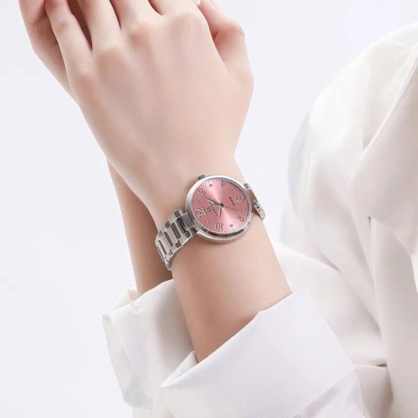 NaviForce NF5031 Fashion Women Luxury Bracelet Simple Quartz Wrist watch - Silver/Pink - Image 2