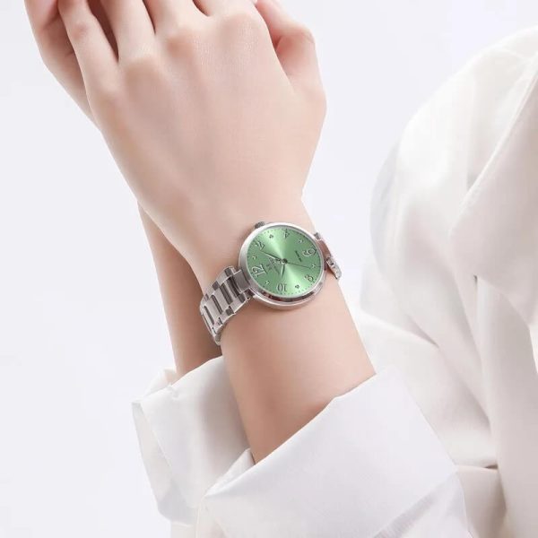 NaviForce NF5031 Fashion Women Luxury Bracelet Simple Quartz Wrist watch - Silver/Green - Image 2