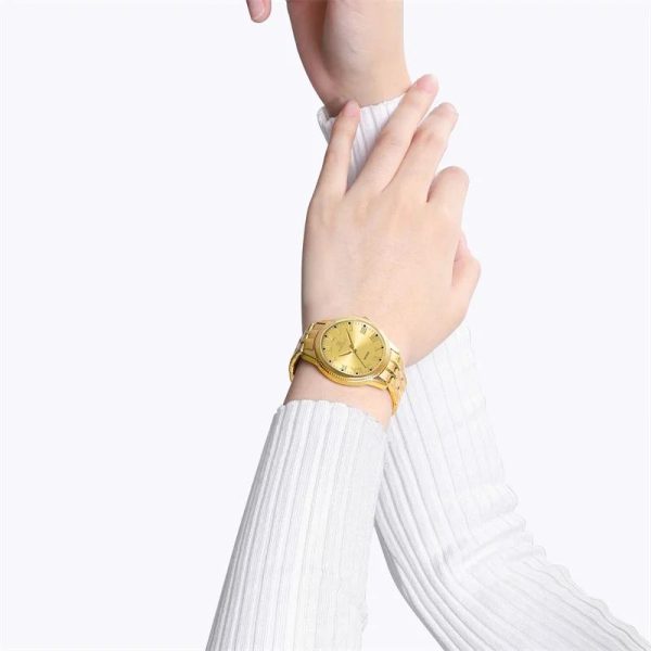 NaviForce NF5032 Elegant Casual Roman Numeral Stainless Steel Watch For Women - Golden - Image 2