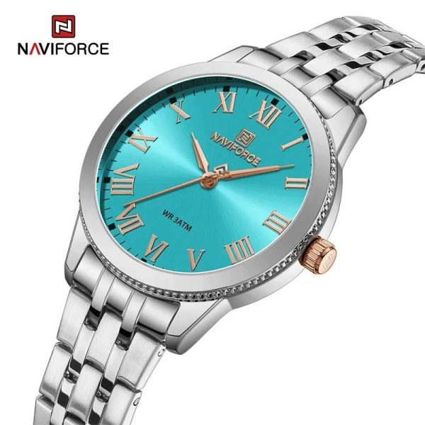 NaviForce NF5032 Elegant Casual Roman Numeral Stainless Steel Watch For Women - Blue/Silver