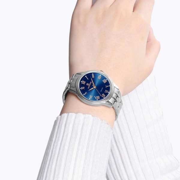 NaviForce NF5032 Elegant Casual Roman Numeral Stainless Steel Watch For Women - Navy Blue/Silver - Image 2